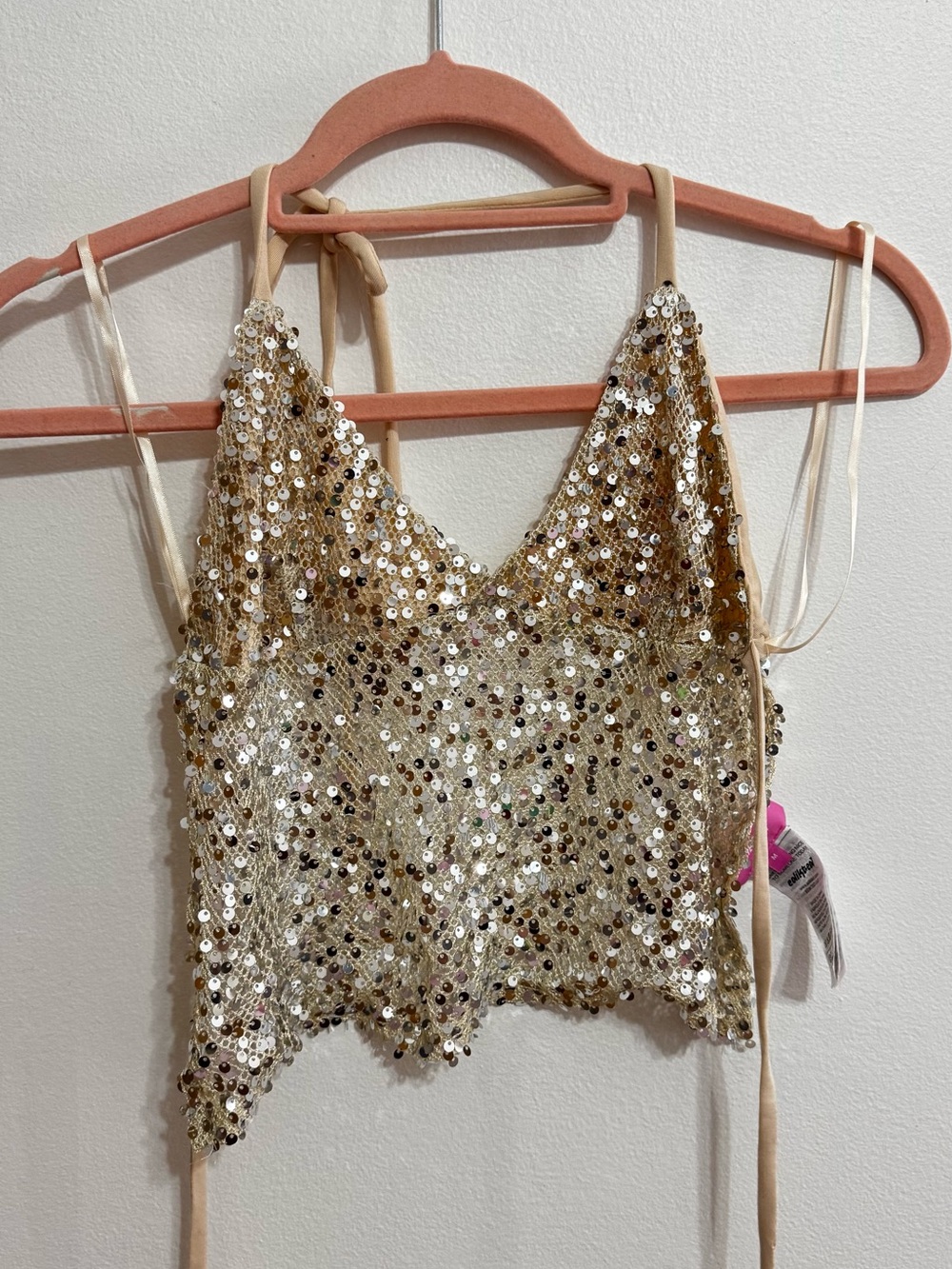 Edikted Shimmer Sequin Cami in Gold
